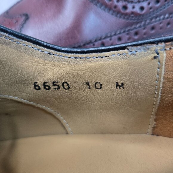 Wingtip Oxford Dress Shoes Mens Sz 10 Red Leather Preppy Lace Up Brogue Loafers - Picture 8 of 12